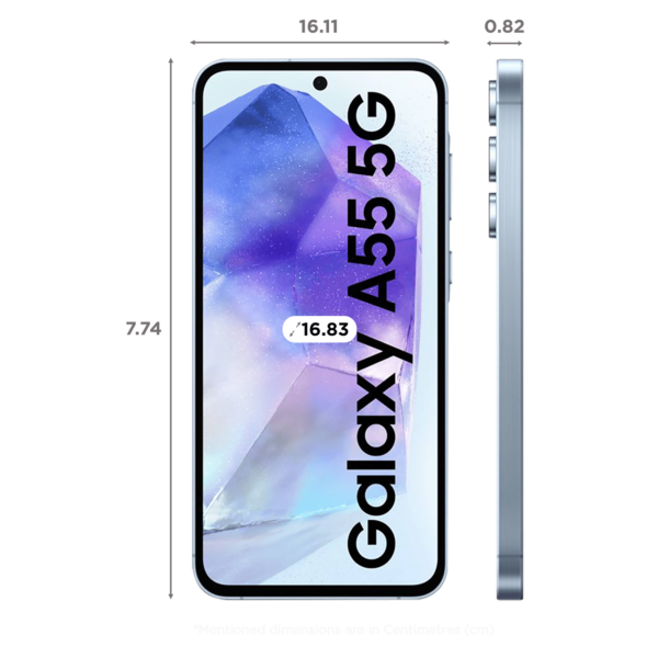 SAMSUNG Galaxy A55 5G (8GB RAM, 128GB, Awesome Iceblue) - Image 3